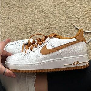 Nike White and Tan Athletic Shoes